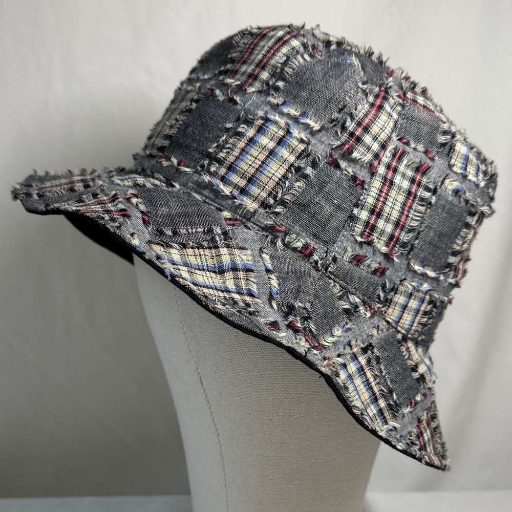 Plaid reversible Patchwork Bucket Hat - image 4